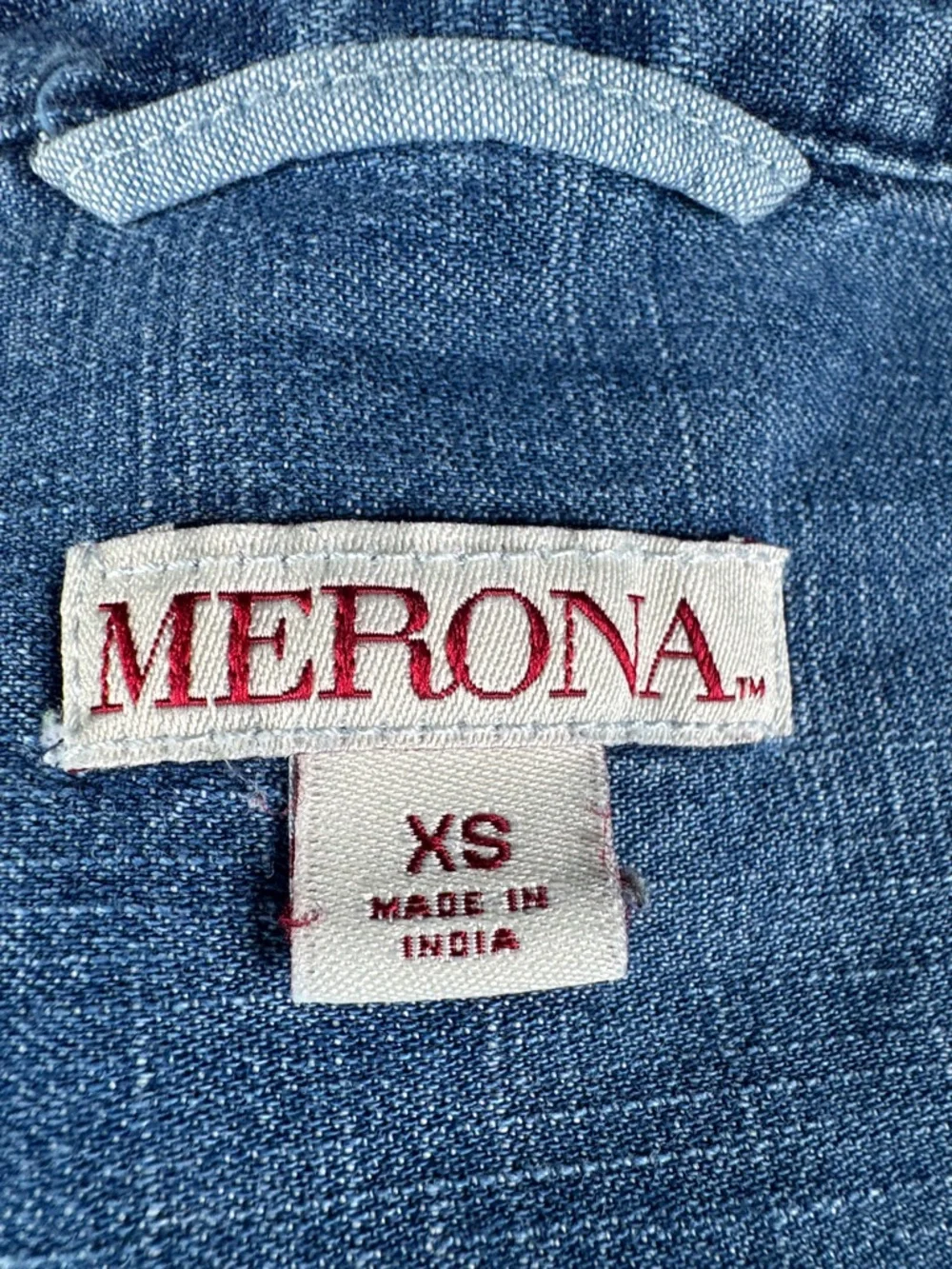 Merona Denim Henley Shirt in Classic Blue - Picture 7 of 8